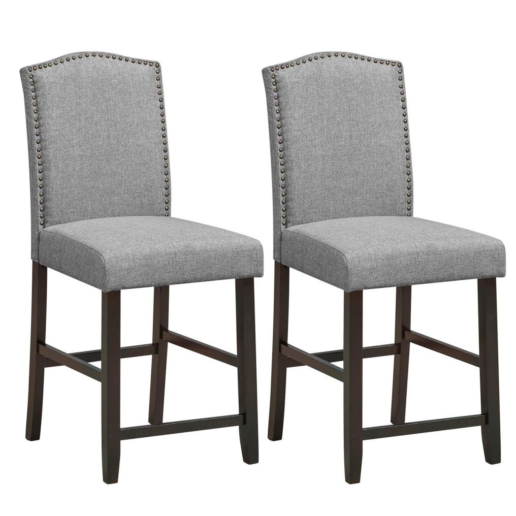 Bar Stools Set of 2 25'' Upholstered Counter Height Bar Stools