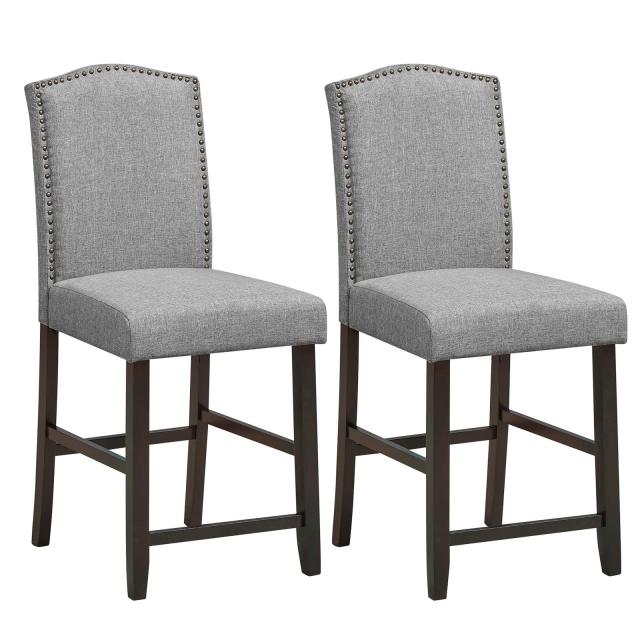Bar Stools Set of 2 25'' Upholstered Counter Height Bar Stools
