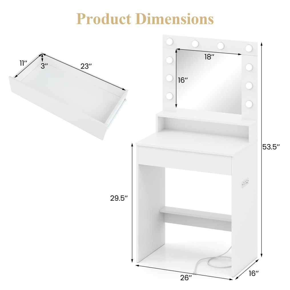 Vanity Mirror with 3 Light Modes