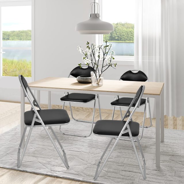 ARLIME Folding Chairs Set of 6, Foldable Chairs w/Handle Hole