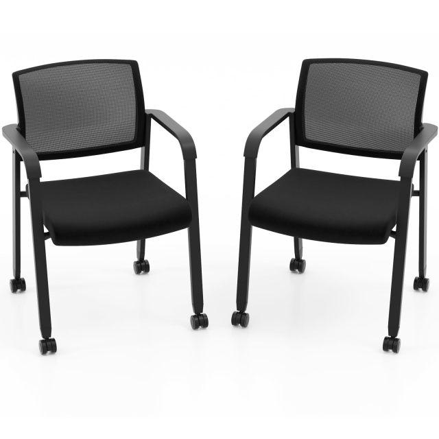 Office Guest Chairs Stackable Conference Room Chairs with Wheels