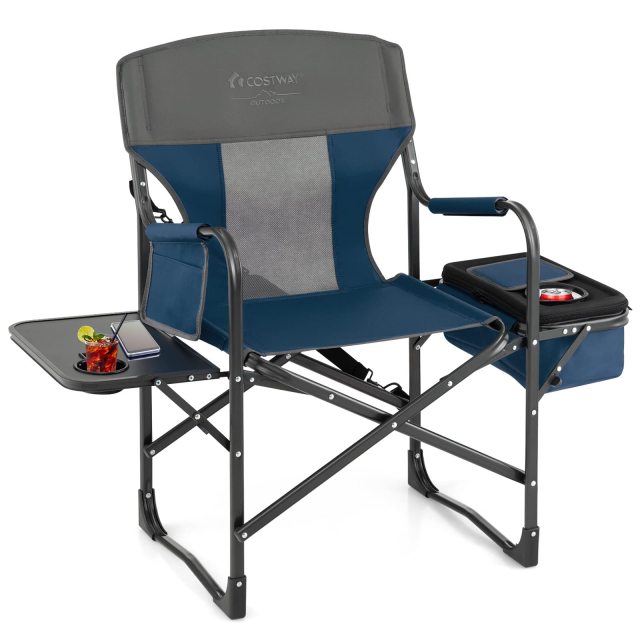 Folding Camping Chair Heavy-Duty Director Chair Supports 400lbs for Adults