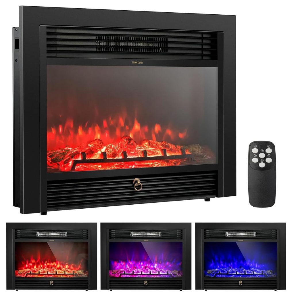 28.5-inch Electric Fireplace Inserts Heater for Indoor Use
