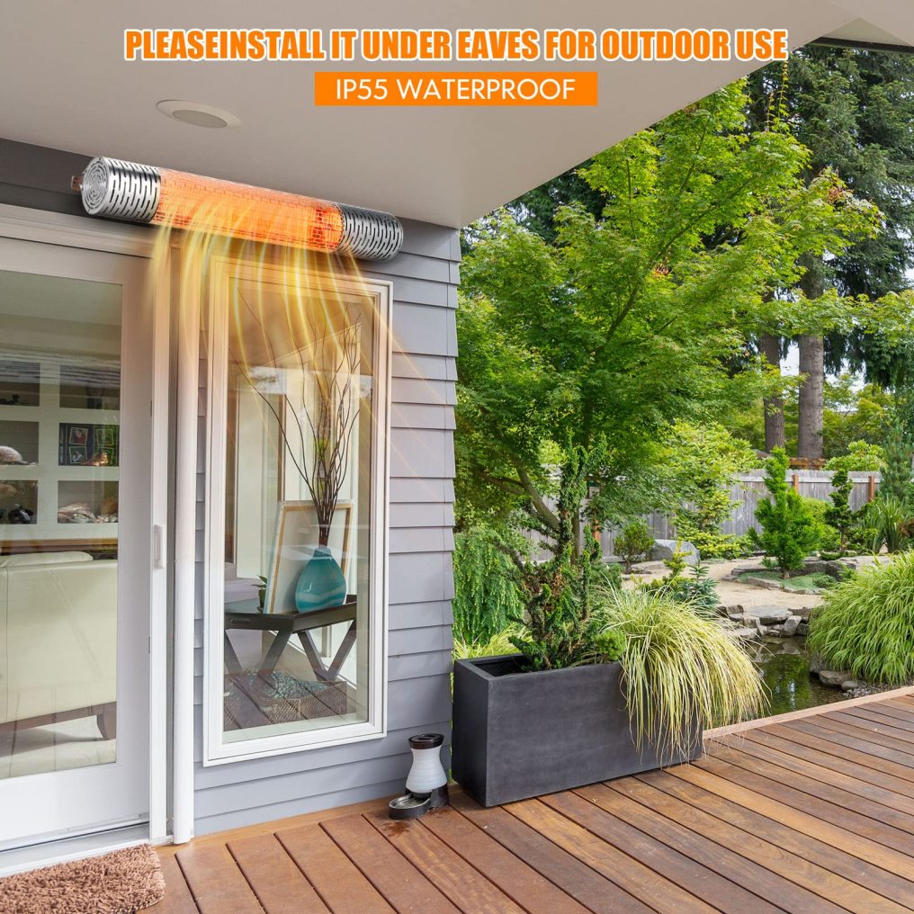 1500W Ceiling and Wall-Mounted Patio Heater for Indoor and Outdoor IP55 Waterproof