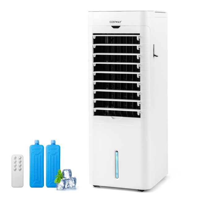 Evaporative Air Cooler and Heater with 3 Modes 3 Speeds and 2 Ice Boxes-White