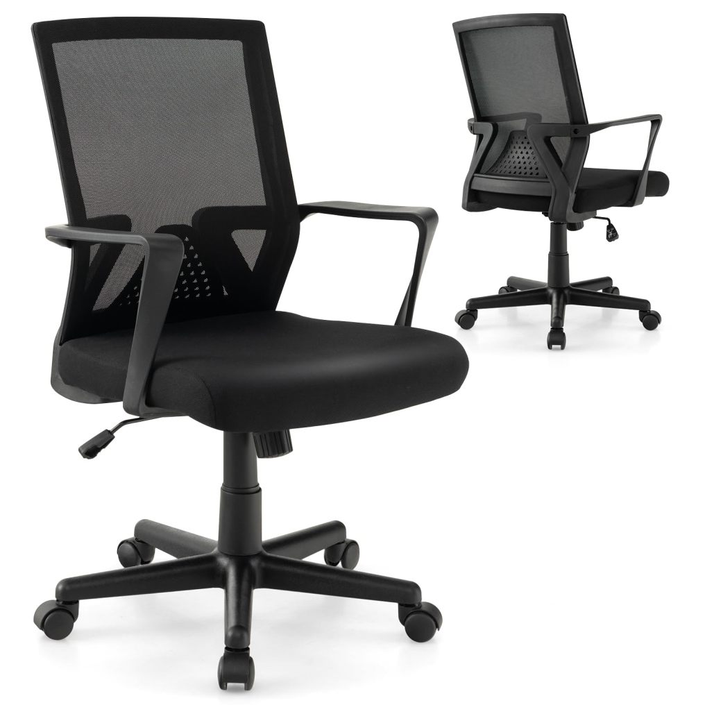 Ergonomic Home Office Chair with Lumbar Support and Rocking Function