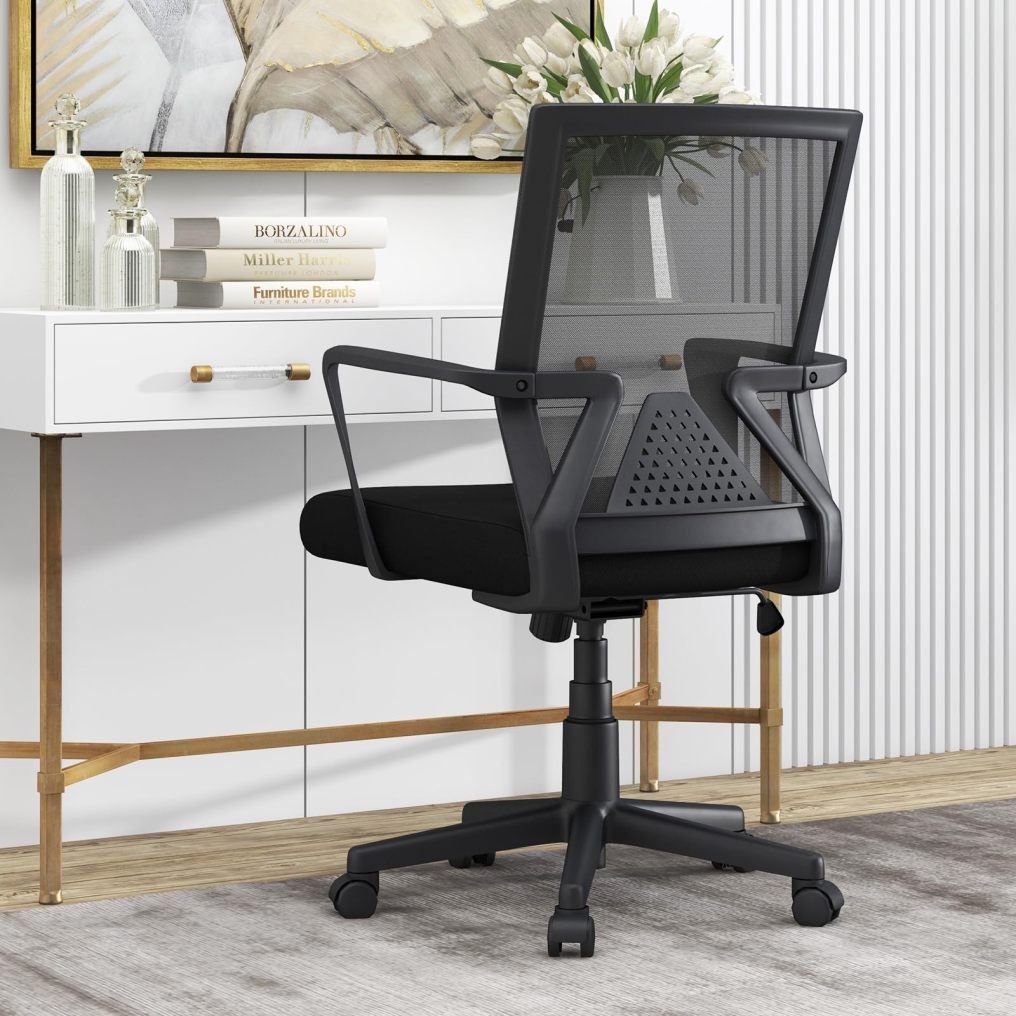 Ergonomic Home Office Chair with Lumbar Support and Rocking Function