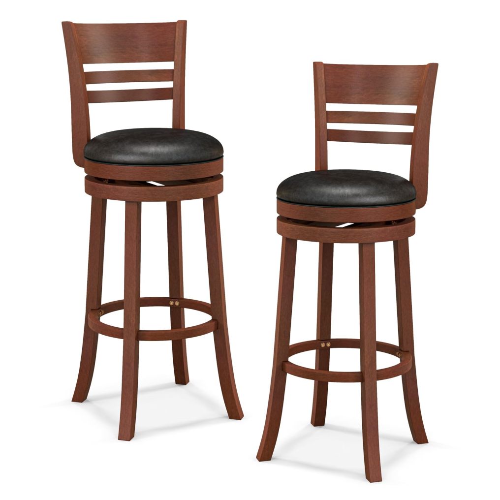 360-Degree Swivel Bar Chairs with PU Upholstered Seats