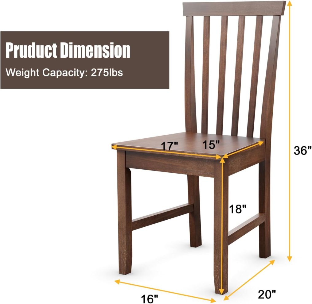 Set of 4 Slat Back Dining Chairs Transitional Dining Side Chairs