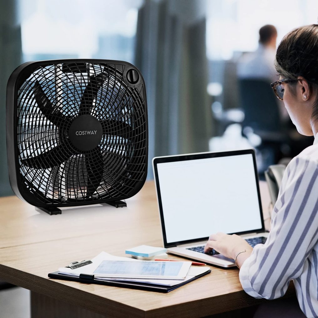 20 Inches Portable Floor Fan with Knob Control 2 Supporting Feet Compact Lightweight