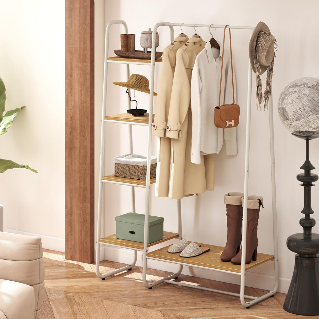 ARLIME Clothes Rack with Shelves Heavy Duty Garment Rack with Hanging Rod