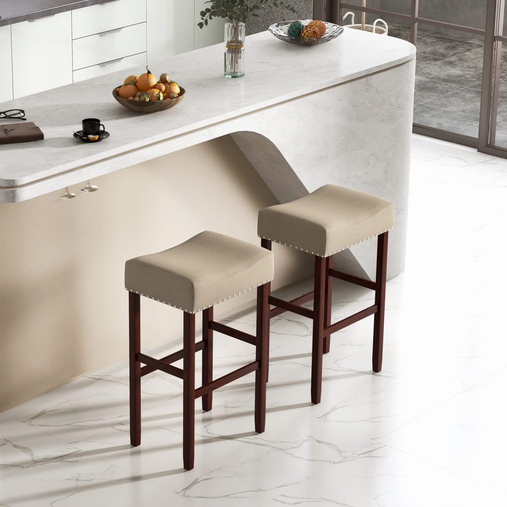 29.5-inch Counter Height Bar Stools Set of 2/4 Backless Vanity Chair for Makeup