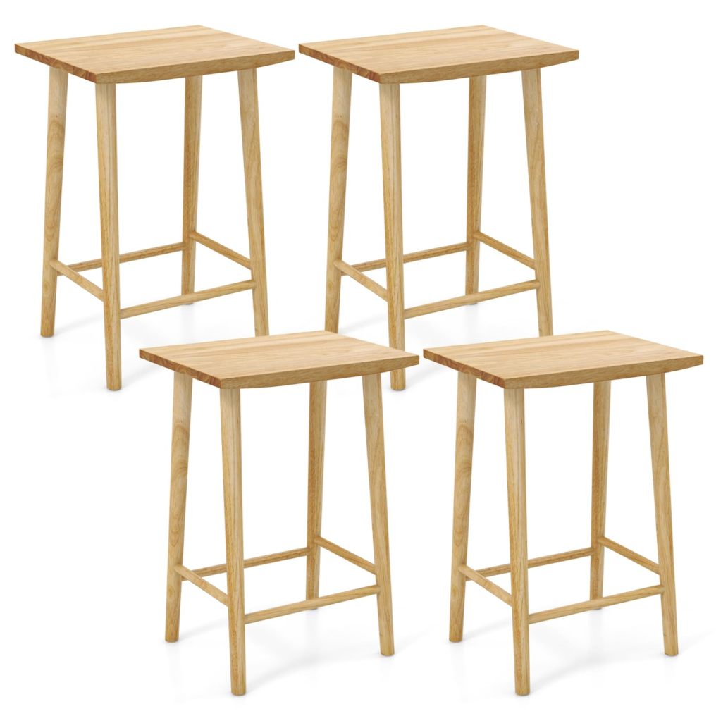 25.5” Counter Height Stool with Footrest & Solid Wood Frame