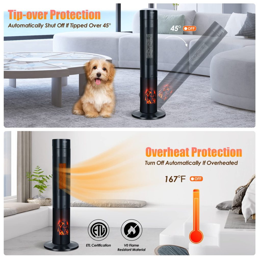 下架Ceramic Heater 1500W Electric Space Heater with Remote Control