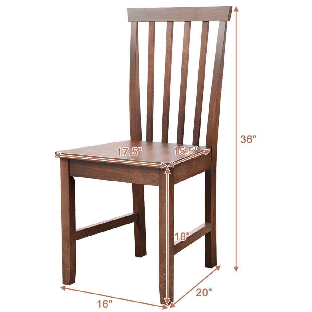 Armless Wooden Chairs with High Back for Kitchen