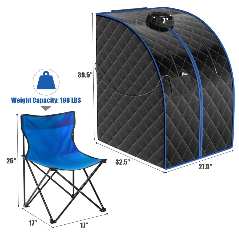 （下架）Portable Personal Far Infrared Sauna with Heating Foot Pad and Chair