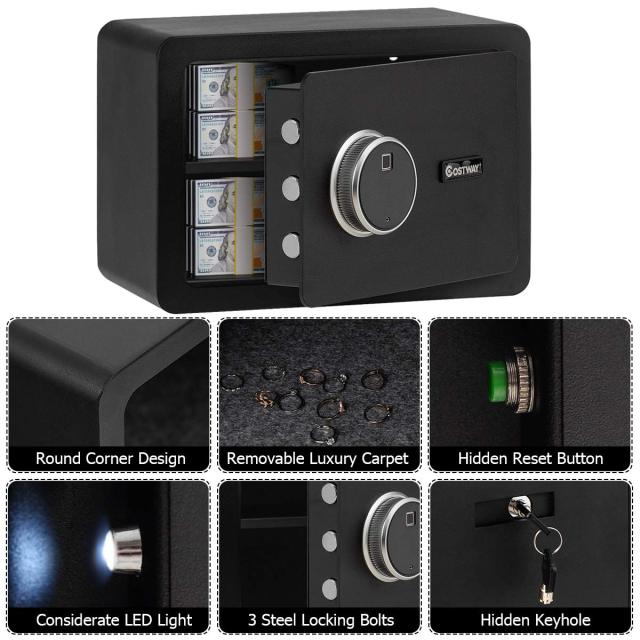0.5 Cubic Feet Fingerprint Safe Security Lock Box