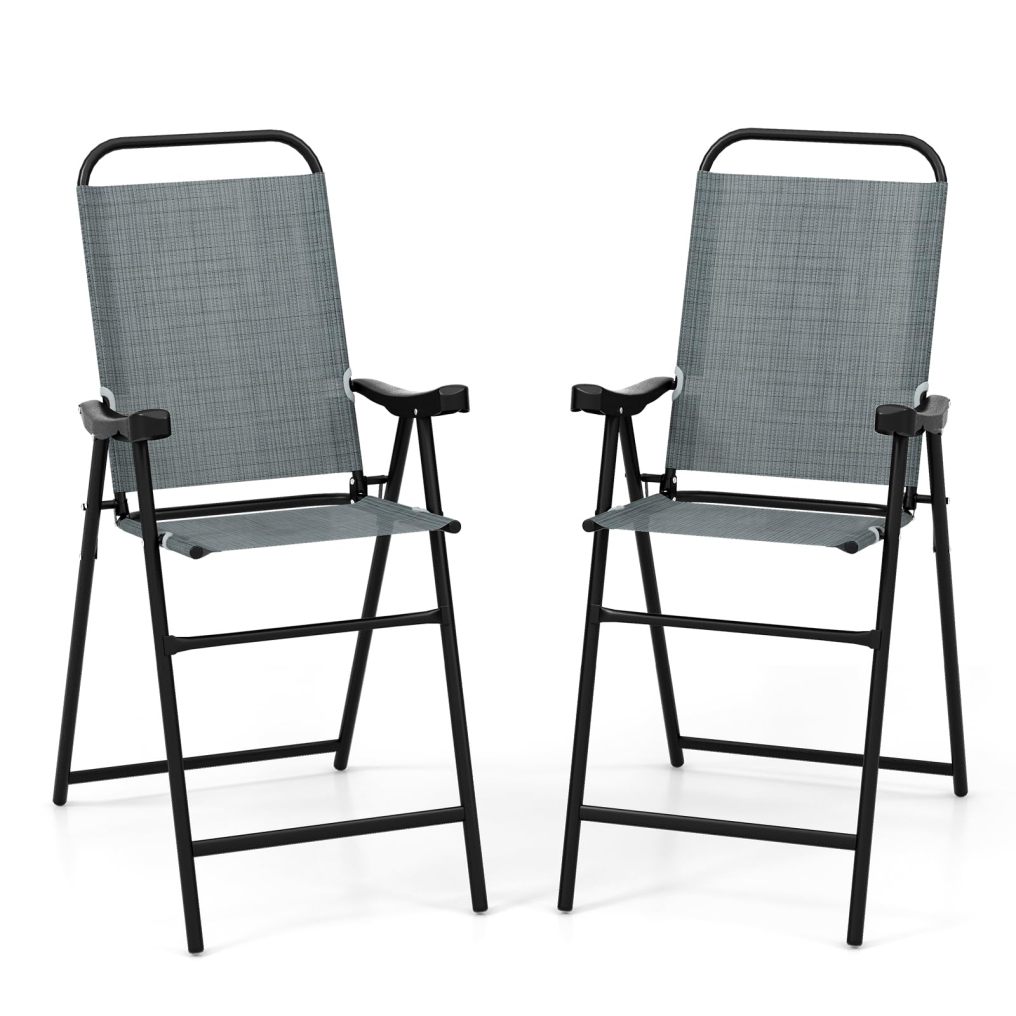 2/4 Pieces Patio Folding Bar Chairs High Top Patio Bar Chair