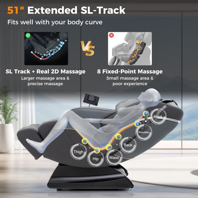 Full Body Massage Chair SL Track Zero Gravity Massage Recliner w/Airbags