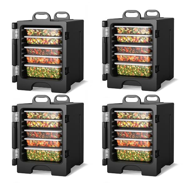 ARLIME Insulated Food Pan Carrier, End-Loading Insulated for 5 Full-Size Pans