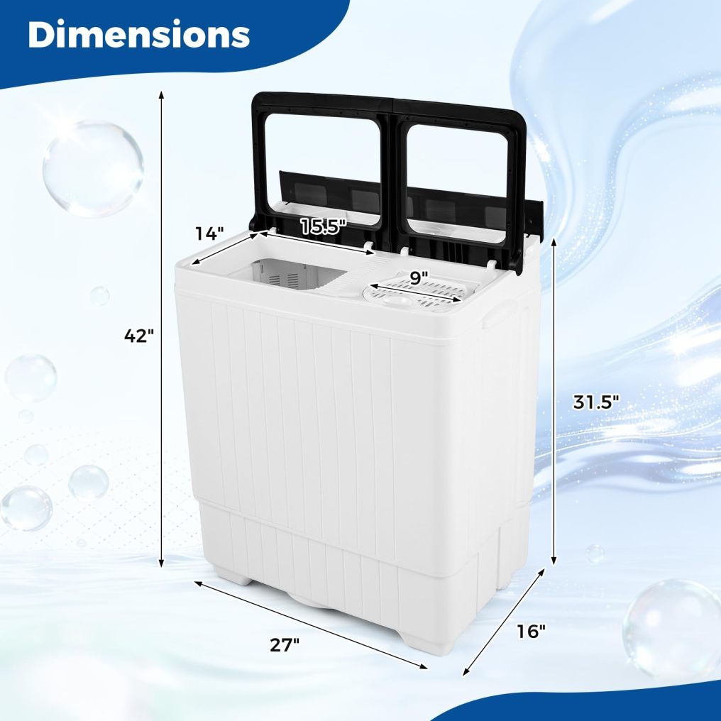Portable Washing Machine with 18 LBS Washer and 8 LBS Spinner Combo