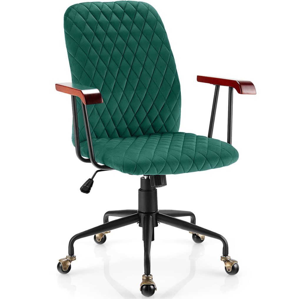Ergonomic Home Office Chair Upholstered Velvet Leisure Office Chair