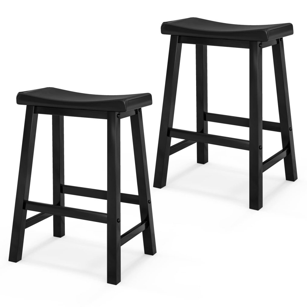 Saddle Stools Set of 2/4 24-inch Counter Height Barstools