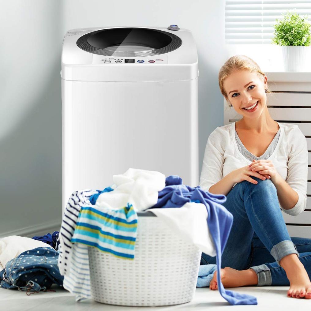 ARLIME Portable Washing Machine, Full-Automatic 8 lbs Capacity Laundry Machine w/Drain Pump