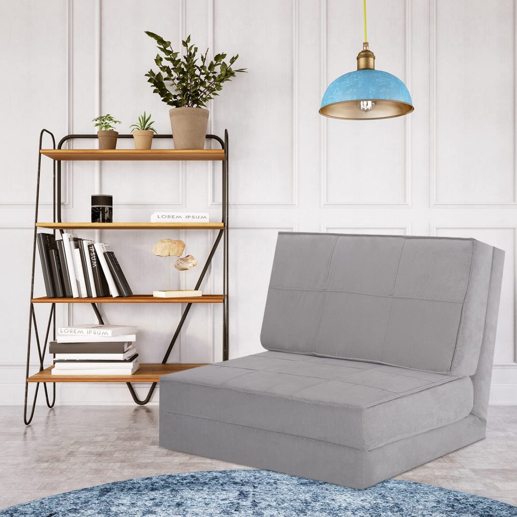 Convertible Flip Chair 5-Position Adjustable Triple Fold Down Sofa Bed