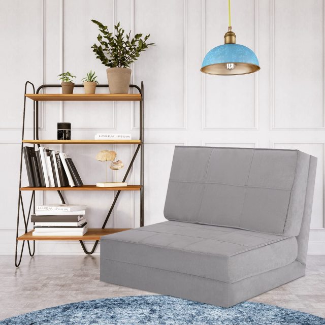 Convertible Flip Chair 5-Position Adjustable Triple Fold Down Sofa Bed