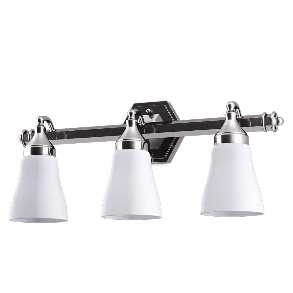 Bathroom Vanity Light Antique Brushed Wall Mounted with White Alabaster Wall Sconces Glass Shade