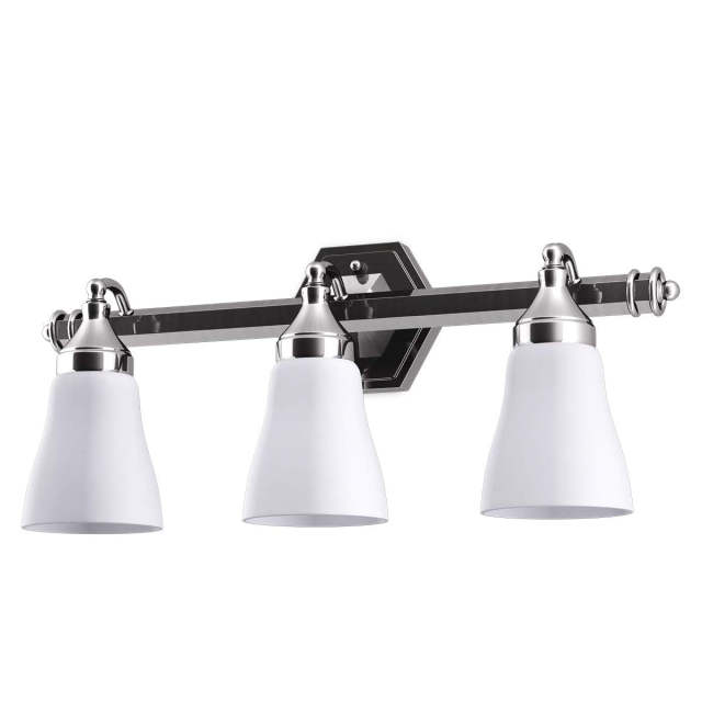 Bathroom Vanity Light Antique Brushed Wall Mounted with White Alabaster Wall Sconces Glass Shade