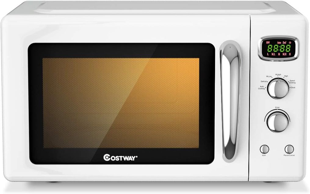 Retro Countertop Microwave Oven, 0.9Cu.ft, 900W Microwave Oven, with 5 Micro Power
