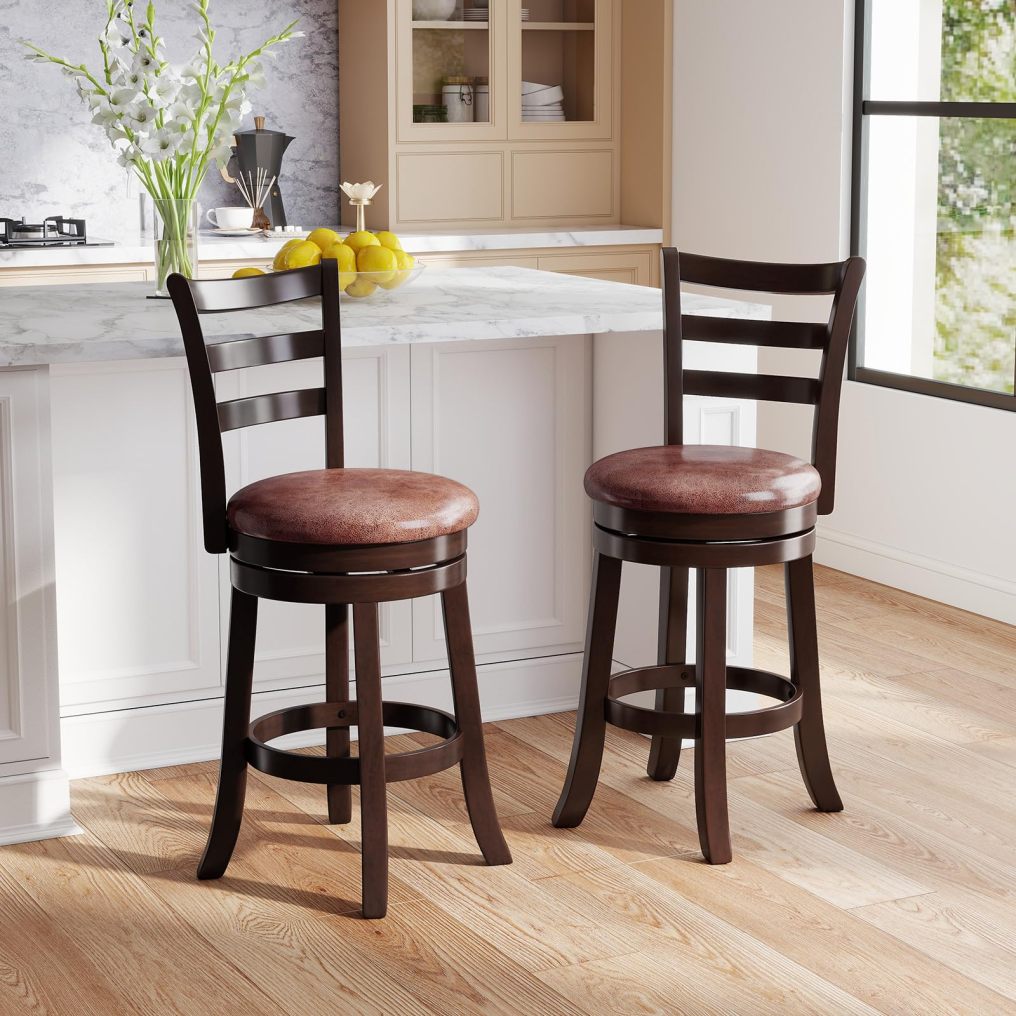 26"/30” Bar Height Stools Set with Footrest for Kitchen