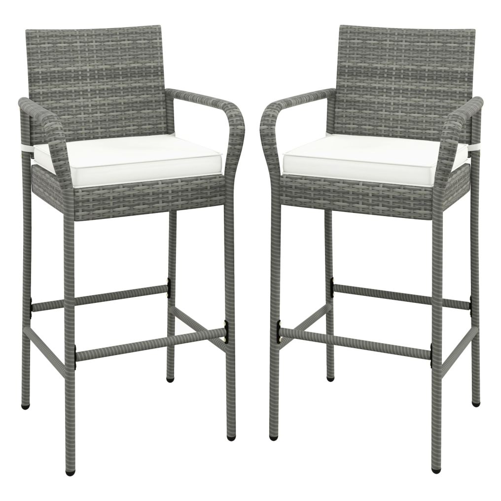 Patio Bar Height Chairs with Cushions for Backyard