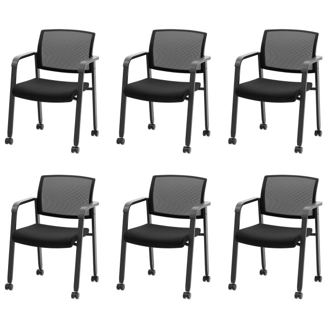 Office Guest Chairs Stackable Conference Room Chairs with Wheels
