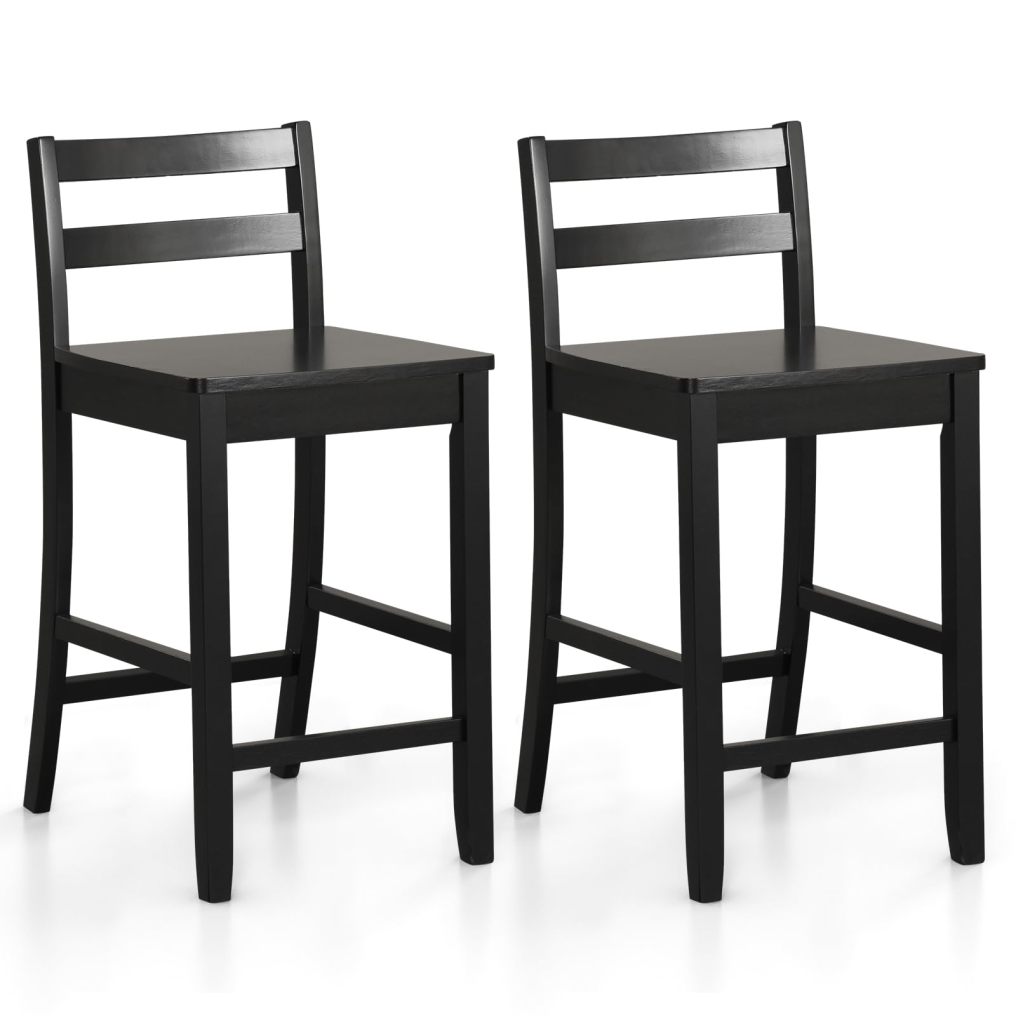 Wooden Bar Stools Set of 2/4 24-Inch Counter Height Stools