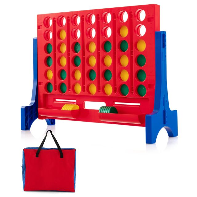 Giant 4 in a Row Game with Storage Carry Bag Jumbo 4-to-Score Game with Chess
