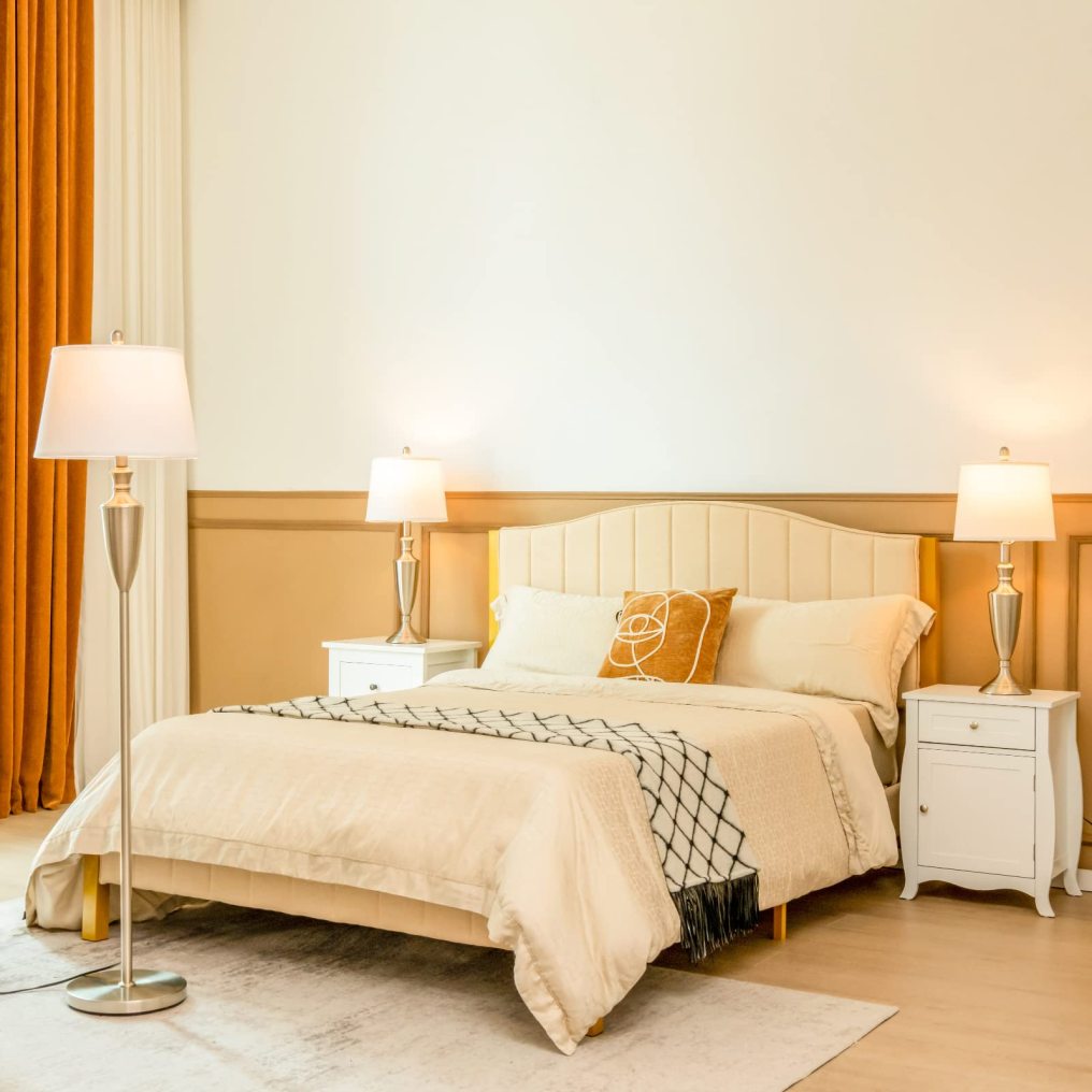 ARLIME 3 Piece Lamp Set, Modern Floor Lamp & 2 Table Lamps