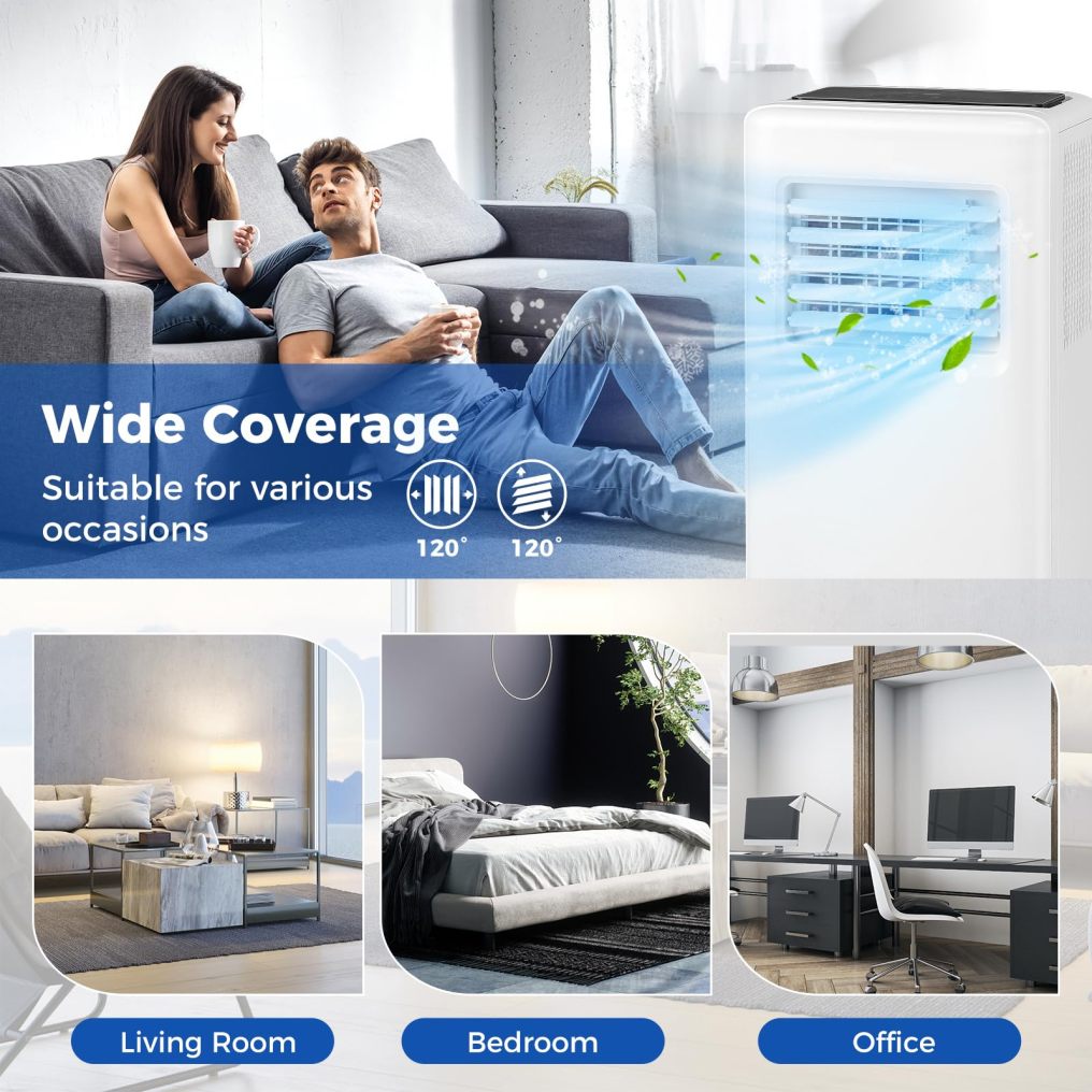 ARLIME Portable Air Conditioner, 3 in 1 Air Cooler w/Fan, Quiet Floor AC w/Sleep Mode