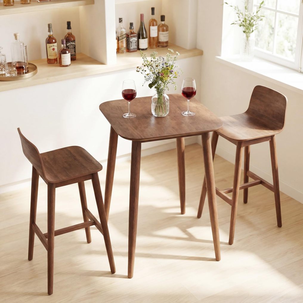 36 Inch Counter Height Dining Table with Sturdy Pedestal Base