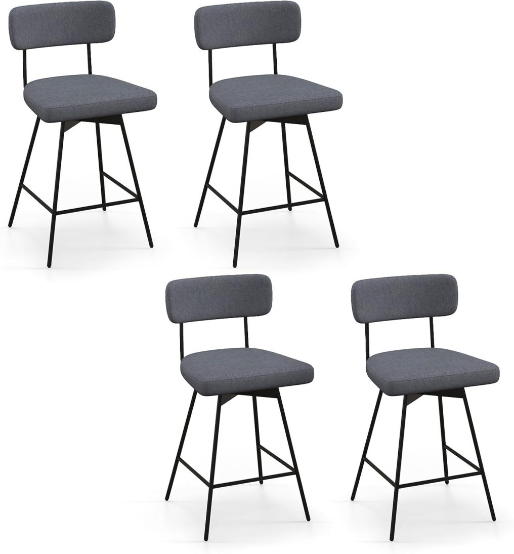 ARLIME 25 inch Upholstered Counter Height Bar Stools with Back (2/4)