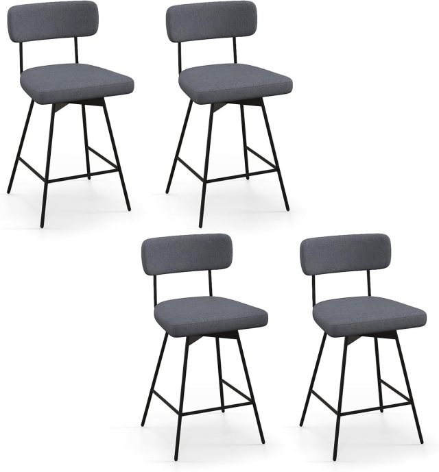 ARLIME 25 inch Upholstered Counter Height Bar Stools with Back (2/4)