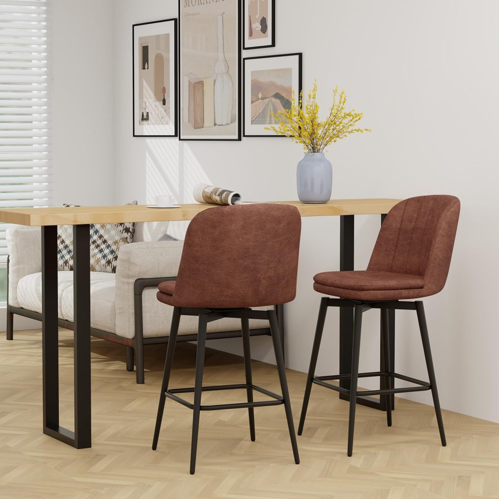Bar Stool Set of 2/4 27 Inch Swivel Counter Height Chair