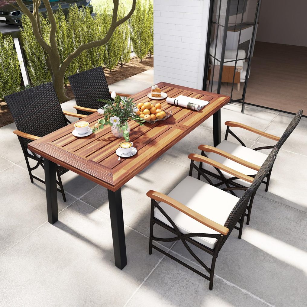 Patio Wicker Dining Chairs Set of 2/4 Outdoor Rattan Chairs with Backrest