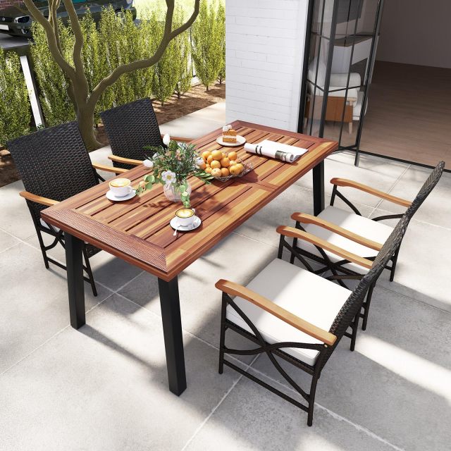 Patio Wicker Dining Chairs Set of 2/4 Outdoor Rattan Chairs with Backrest