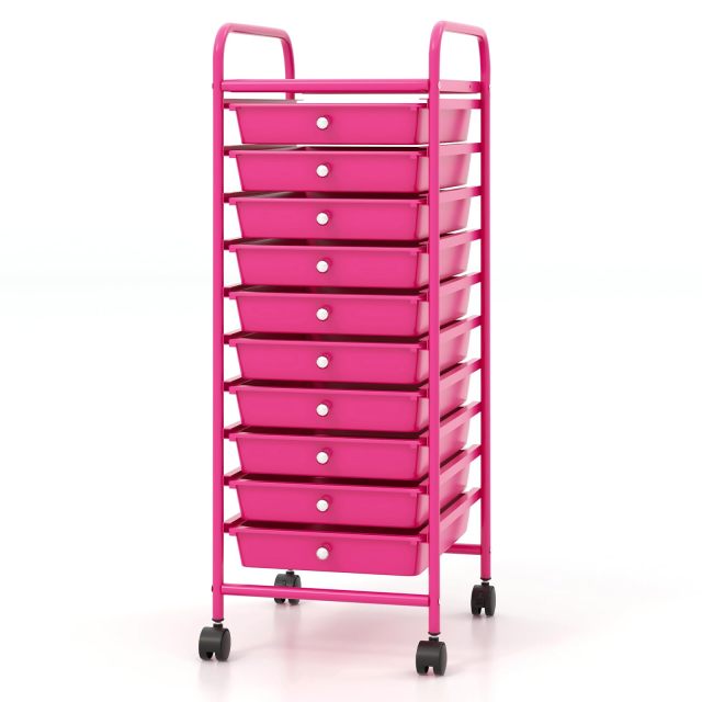 ARLIME 10-Drawer Storage Cart, 10 Drawer Trolley, Rolling Organizer Cart