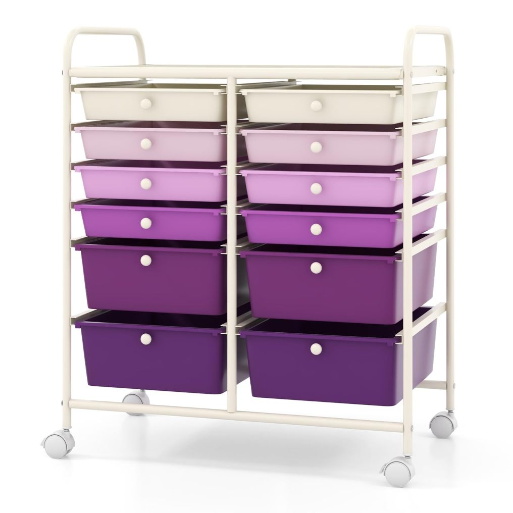 12-Drawer Rolling Storage Cart 12 Drawer Organizer Trolley