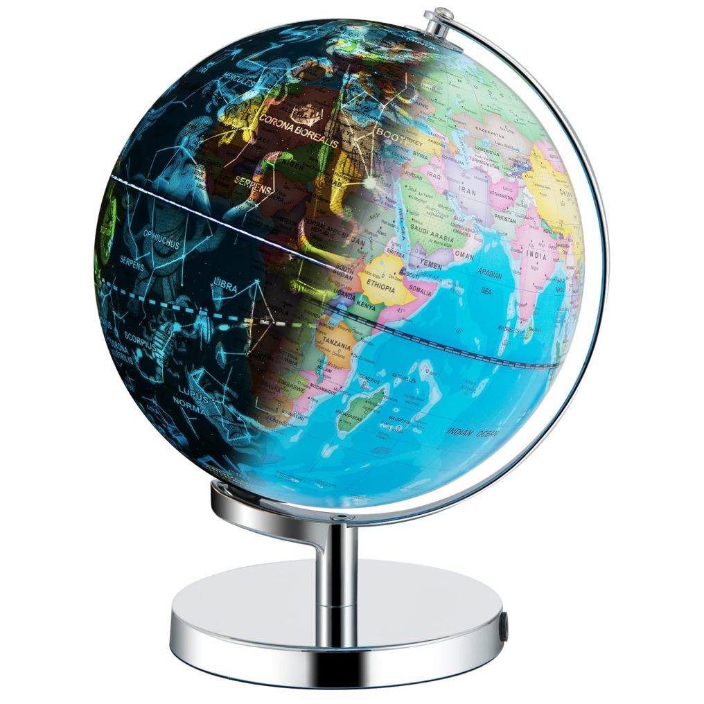 3 in 1 Illuminated World Globe with Stand for Kids