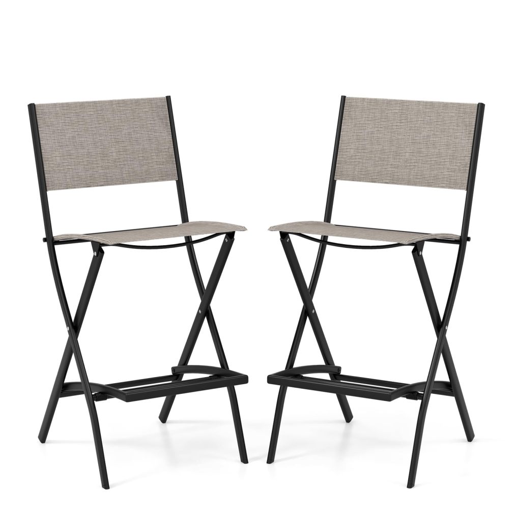 Outdoor Patio Bar Chair Set of 2/4/6 Folding Bar Height Stool